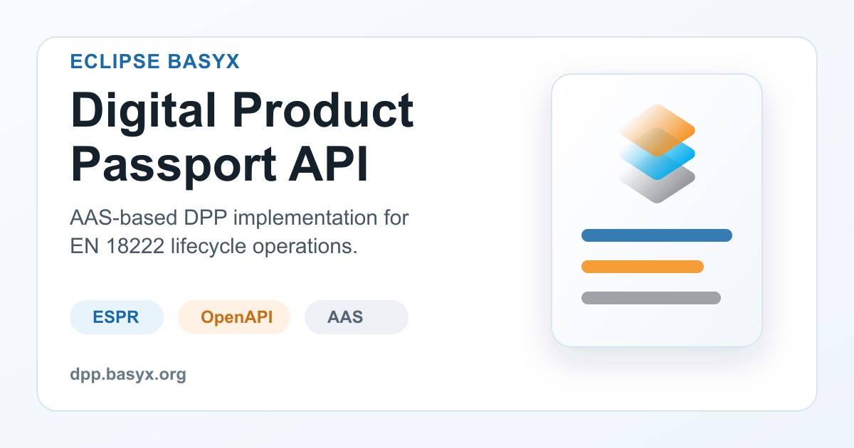 Digital Product Passport API for AAS-based products